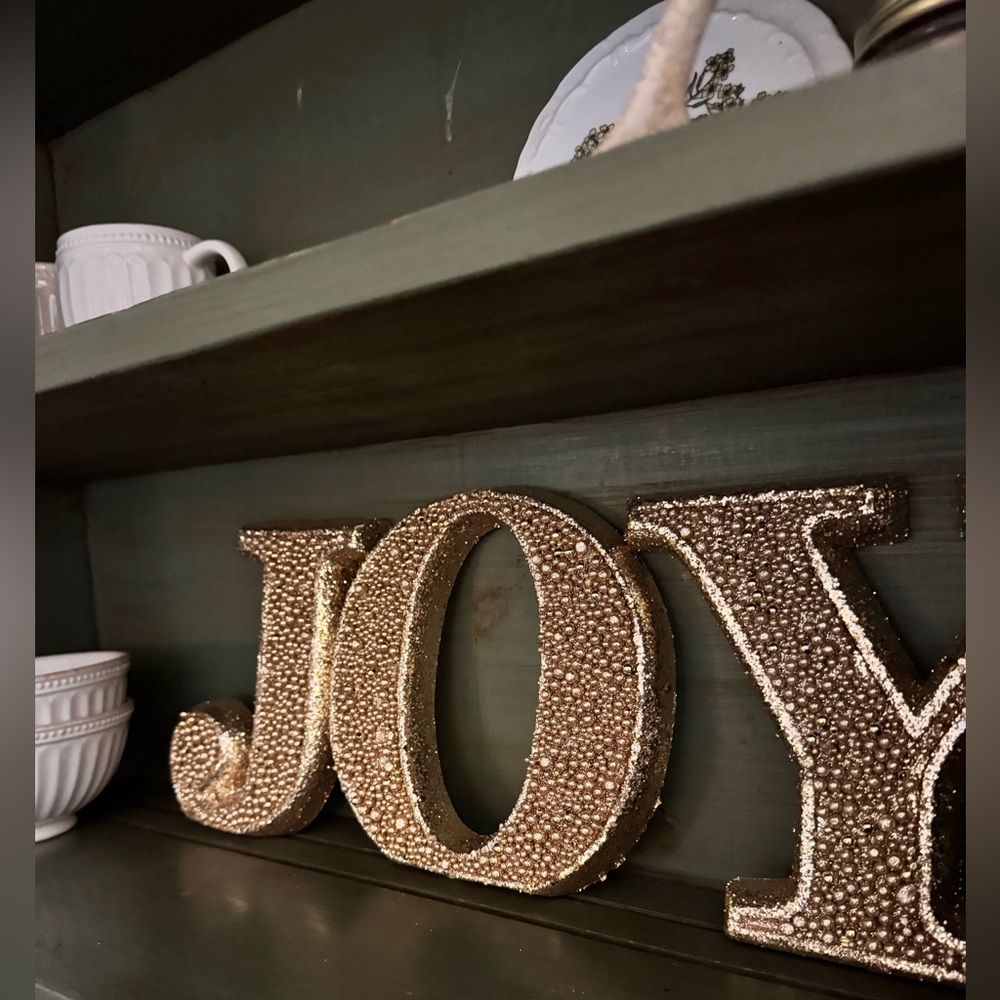 Gold Glitter JOY Holiday Decoration